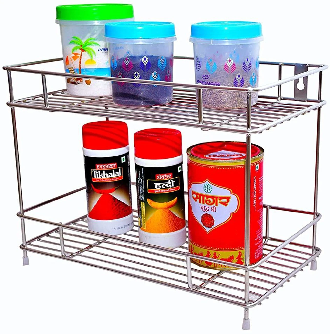 VISHAL Utensil Kitchen Rack Steel 2 Layer Modular Kitchen Storage Rack - Image 3