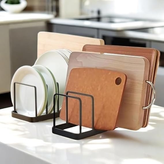 6-Slot Heavy-Duty Iron Storage Stand for Plates - Image 4