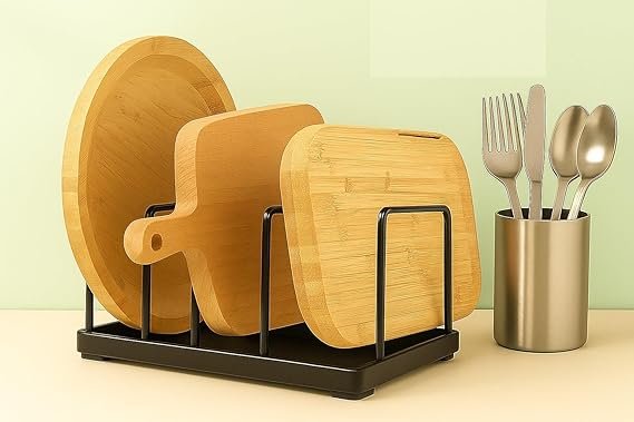 6-Slot Heavy-Duty Iron Storage Stand for Plates - Image 5