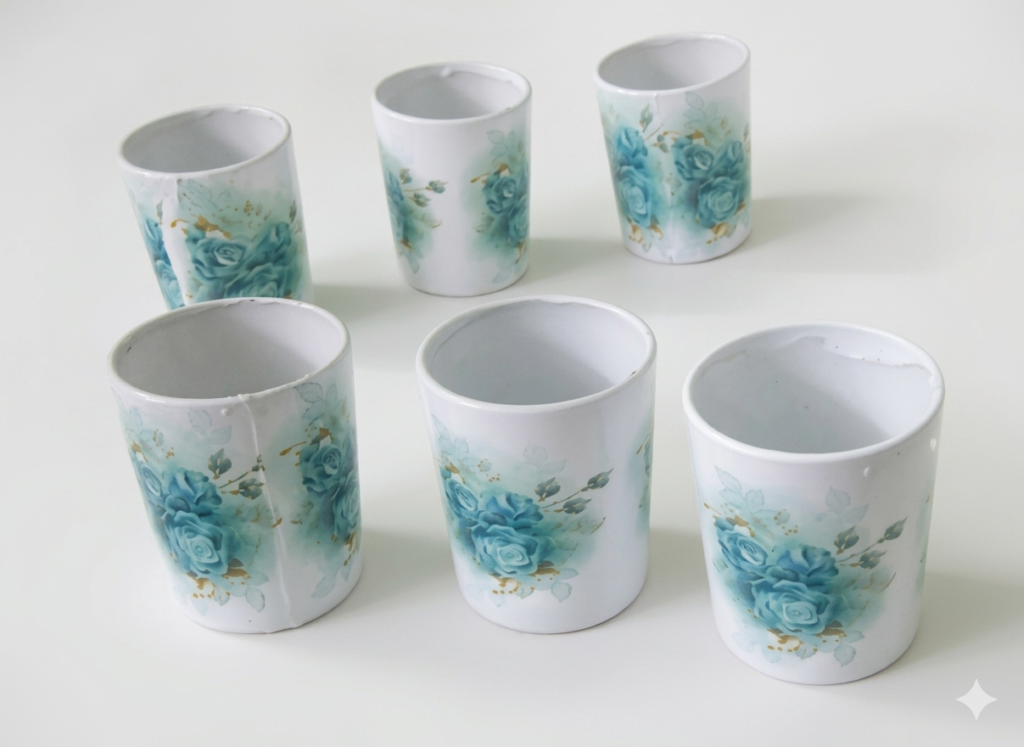 Floral Printed Glass Set