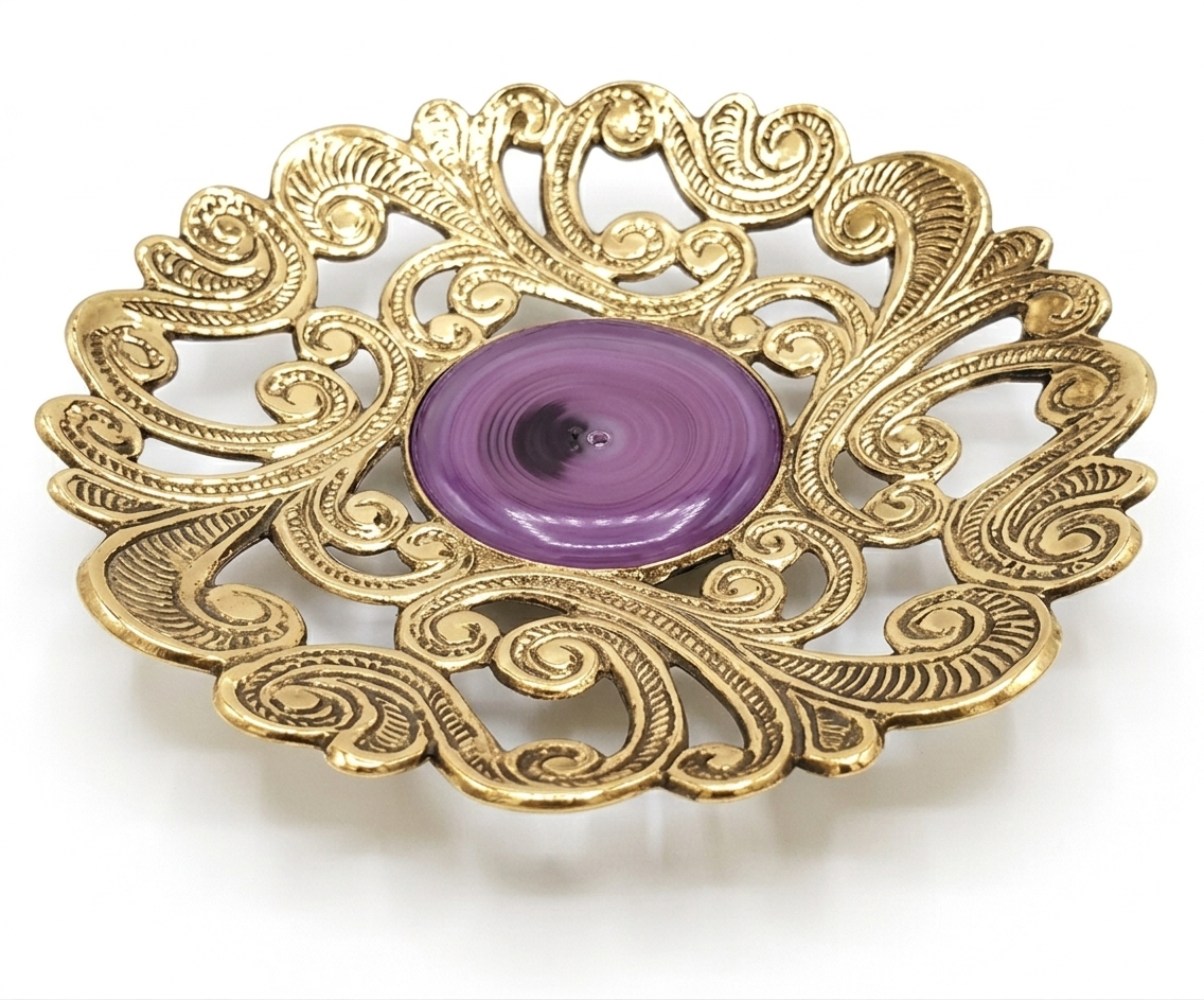 polished-brass-platter-with-purple-agate-center