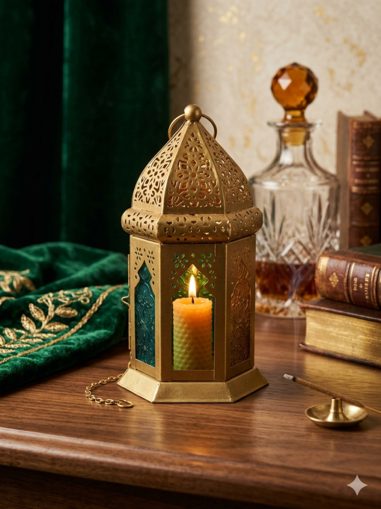 Moroccan Nights Filigree Gold Lantern