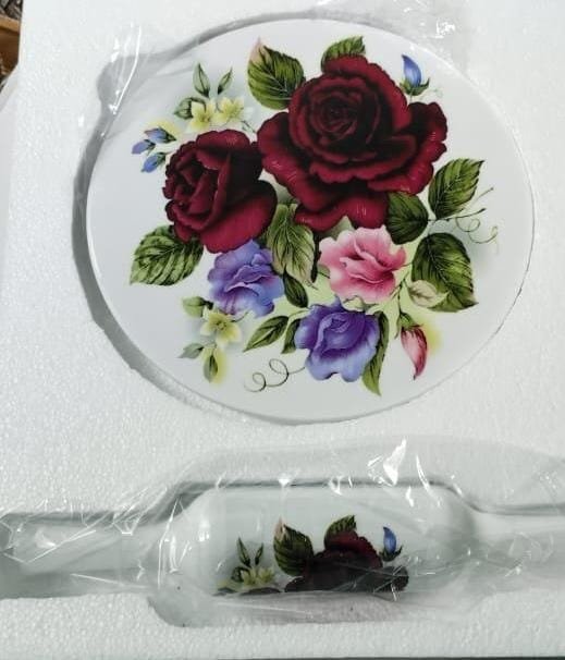 Floral Marble Chakla Belan Set - Image 2