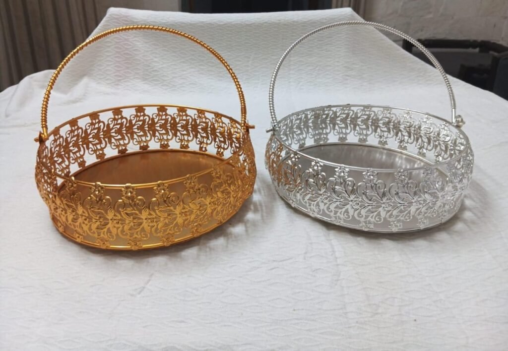 Artisanal Brass Floral Plate