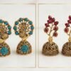 pack-of-2-antique-gold-peacock-floral-jhumkas