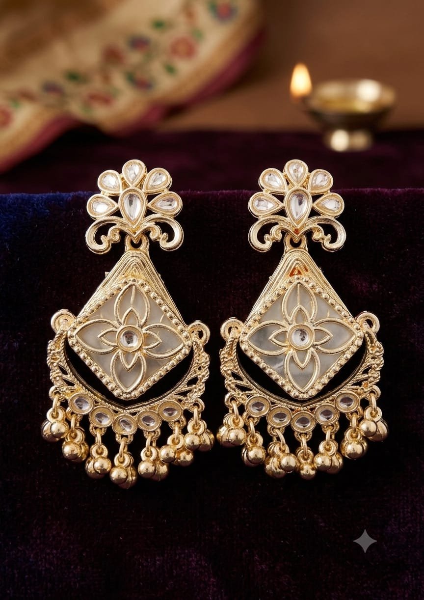 gold-plated-kundan-floral-statement-drop-earrings